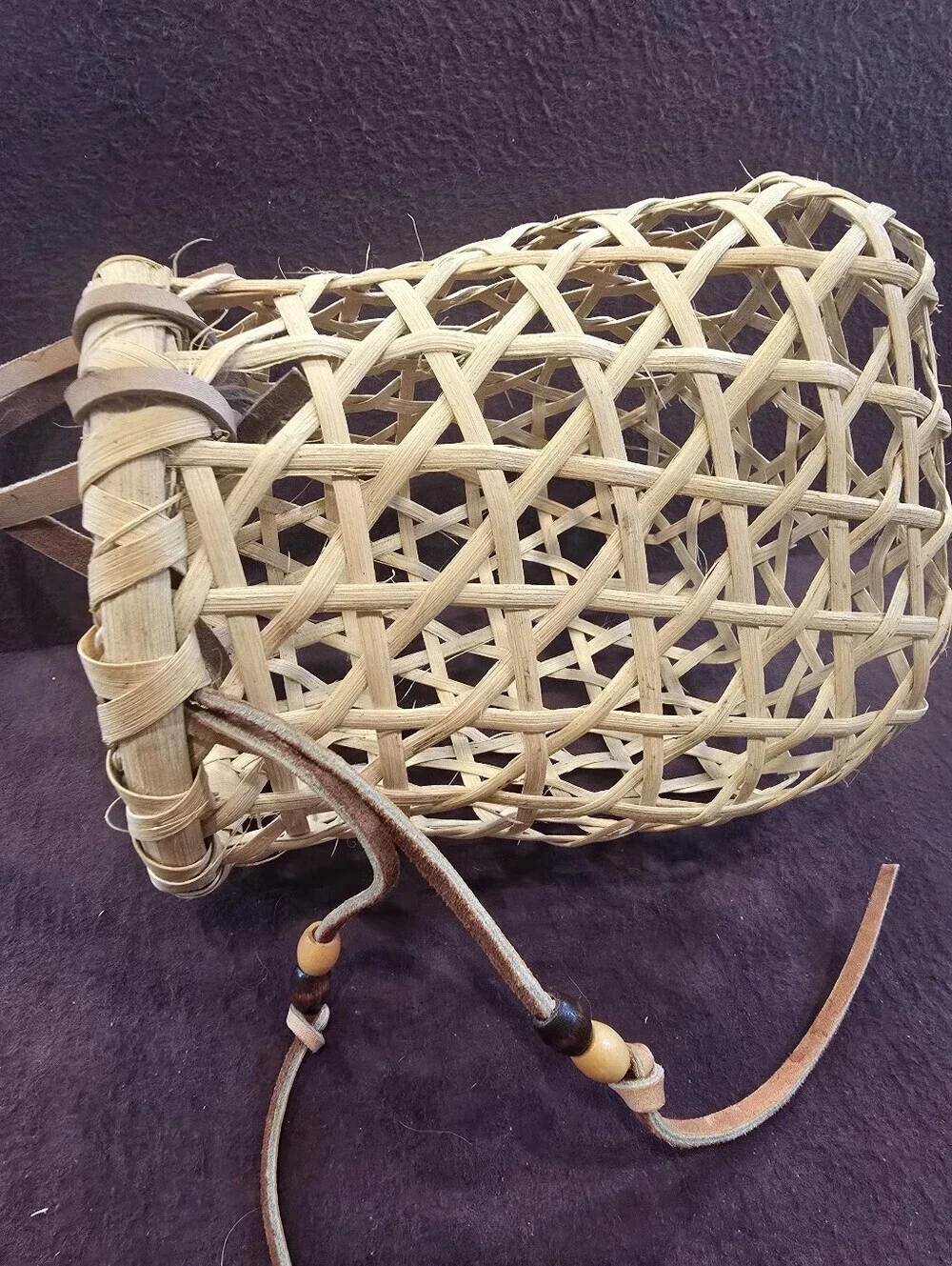 Vtg Basket Ikebana Gathering Fishing Handmade Unused